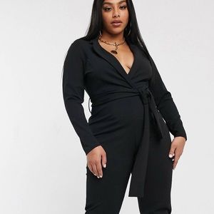 ASOS Curve Design Plunge Jumpsuit in Scuba - NWOT